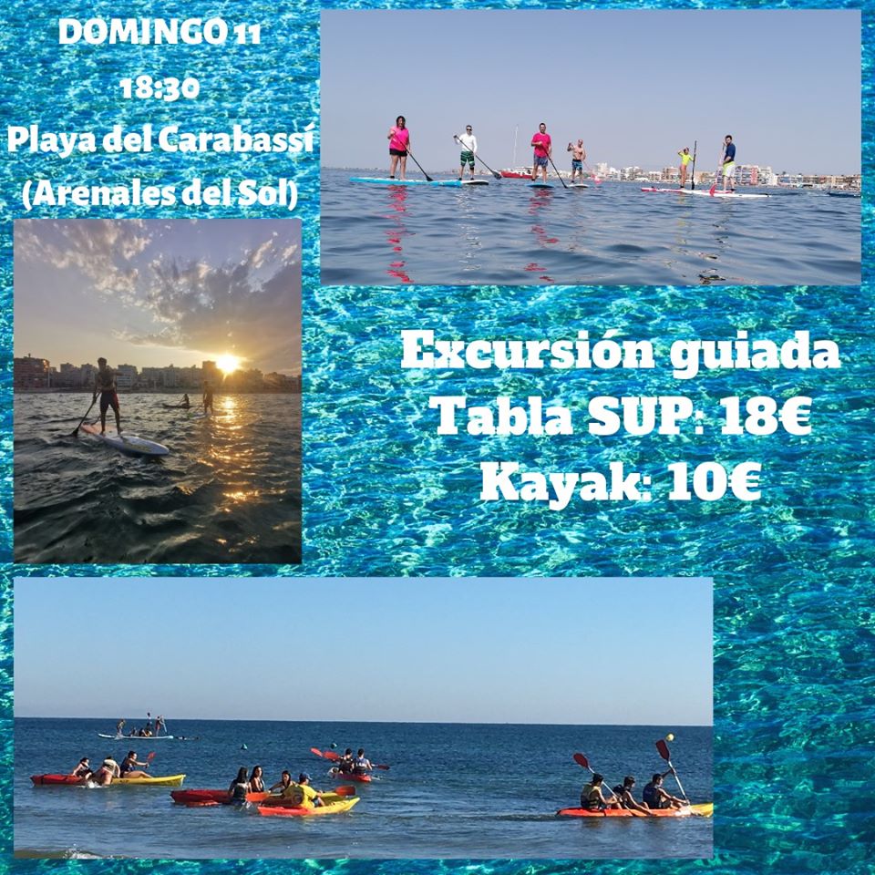 Excursión guiada de SUP Y Kayak agosto 2019